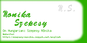 monika szepesy business card