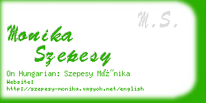 monika szepesy business card